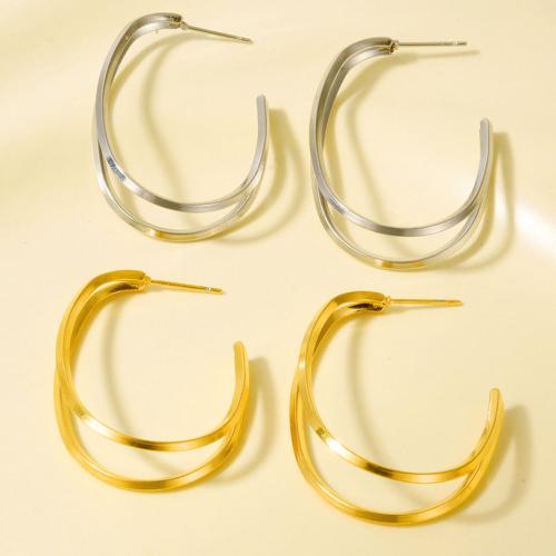 Edelstahl Ohrringe, 304 Edelstahl, plattiert, Modeschmuck, keine, 39.40x27mm, verkauft von Paar