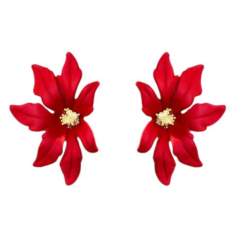 Goujon Laiton, Feuille d'érable, peinture, bijoux de mode & pour femme, doré, 26x20mm, Vendu par paire