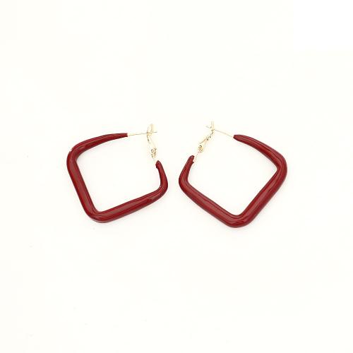 Blås Leverback örhänge, Mässing, Square, äkta guldpläterad, mode smycken & för kvinna & emalj, fler färger för val, Säljs av Par