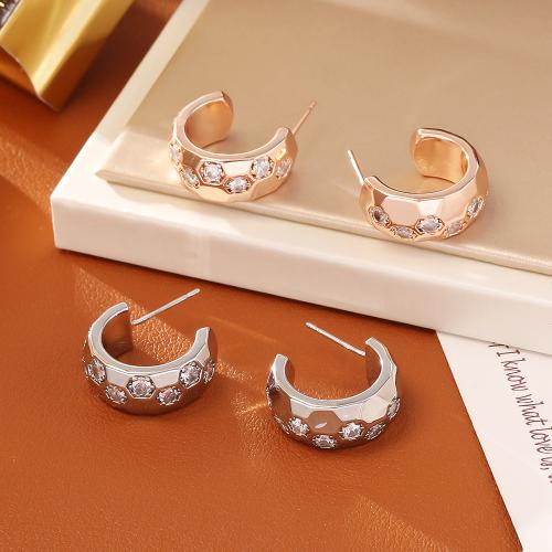 Cilindrata Zircone Orecchini in ottone micro pavimenta, placcato, gioielli di moda & Micro spianare cubic zirconia & per la donna, nessuno, Venduto da coppia