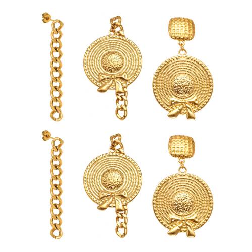 Edelstahl Tropfen Ohrring, 304 Edelstahl, goldfarben plattiert, Modeschmuck, keine, verkauft von PC