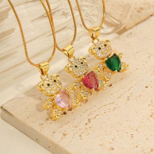 Cubic Zircon Micro Pave Mässing Halsband, plated, mode smycken & micro bana cubic zirconia, fler färger för val, nickel, bly och kadmium gratis, Säljs av PC