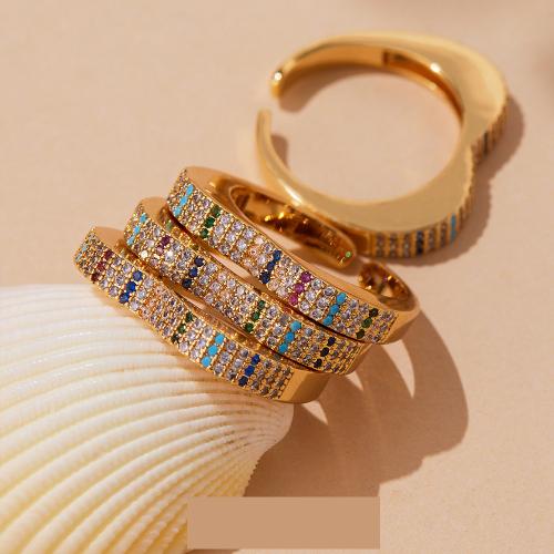 Cubic Zirconia nerezové prst prsten, 304 Stainless Steel, barva pozlacený, módní šperky & micro vydláždit kubické zirkony, více barev na výběr, Prodáno By PC