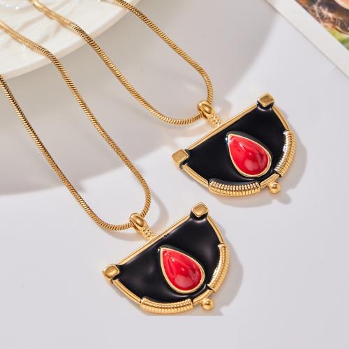 Stainless Steel smycken halsband, 304 rostfritt stål, guldfärg pläterade, mode smycken & emalj, fler färger för val, Säljs av PC