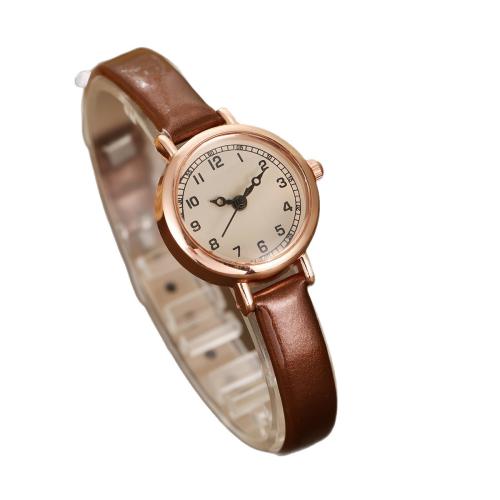 Women Wrist Watch Alloy with Faux Leather & Glass & 304 Stainless Steel plated fashion jewelry & for woman Length 20.5 cm Sold By PC