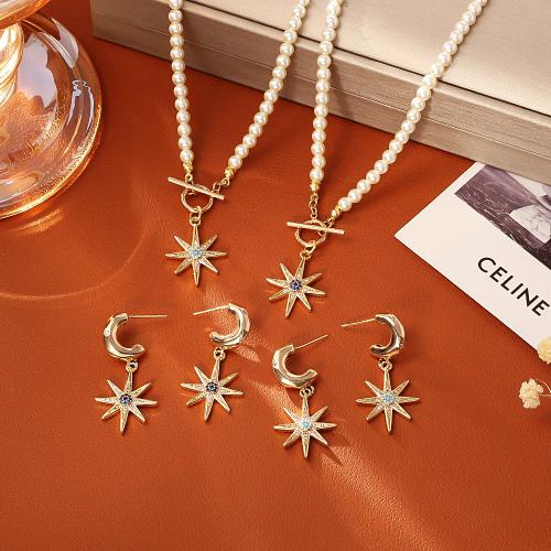 Zircon cubique Micro Pave parures de bijoux en laiton, avec turquoise synthétique & perle de plastique, Plaqué d'or, styles différents pour le choix & pavé de micro zircon & pour femme, Vendu par PC