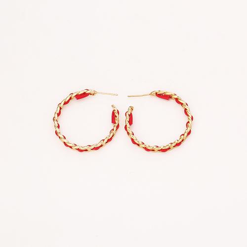 Goujon Laiton, avec cuir PU, Plaqué d'or, bijoux de mode & pour femme, plus de couleurs à choisir, Vendu par paire