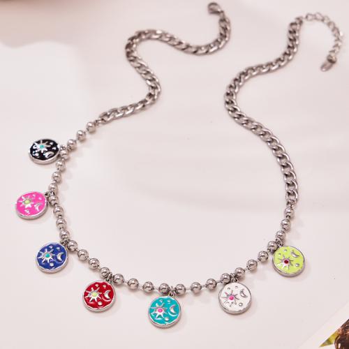 Stainless Steel smycken halsband, 304 rostfritt stål, guldfärg pläterade, mode smycken & emalj, fler färger för val, Säljs av PC