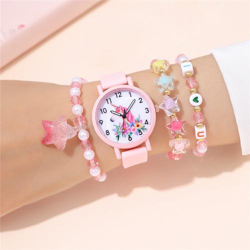 Fashion Children Watch Alloy with Glass & Silicone & Resin & 304 Stainless Steel plated Girl & fashion jewelry Sold By PC