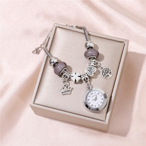 Kvinnor Klocka Armband, Legering, med Glas & 304 rostfritt stål, plated, mode smycken & för kvinna, fler färger för val, Säljs av PC