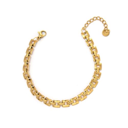 Bracciale gioielli in acciaio inossidabile, 304 acciaio inox, placcato color oro, gioielli di moda & per la donna, Venduto da PC