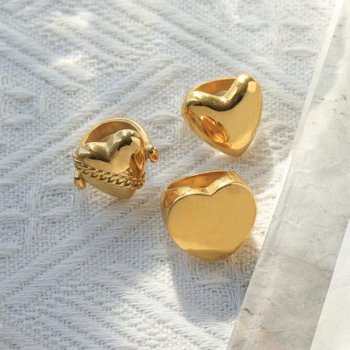 Ring Finger ze stali nierdzewnej, Stal nierdzewna 304, Powlekane, różnej wielkości do wyboru & różne style do wyboru & dla kobiety, złoty, sprzedane przez PC