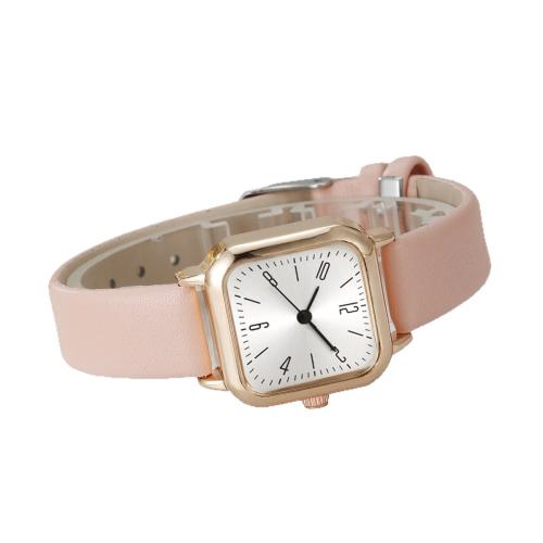Women Wrist Watch Alloy with Faux Leather & Glass & 304 Stainless Steel plated fashion jewelry & for woman & with rhinestone Length 21 cm Sold By PC