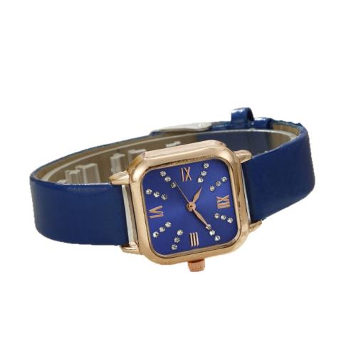 Women Wrist Watch Alloy with Faux Leather & Glass & 304 Stainless Steel plated fashion jewelry & for woman & with rhinestone Length 21 cm Sold By PC