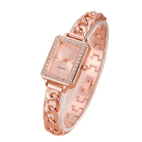 Women Wrist Watch Alloy with Glass & 304 Stainless Steel plated fashion jewelry & for woman & with rhinestone Length 20.5 cm Sold By PC