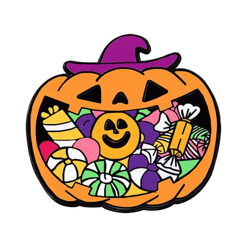 Zinklegierung Brosche, plattiert, Design für Halloween & unisex & verschiedene Stile für Wahl & Emaille, verkauft von PC