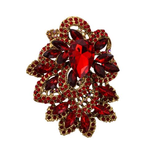 Broche de strass, alliage de zinc, fleur, unisexe & avec strass & creux, plus de couleurs à choisir, Vendu par PC