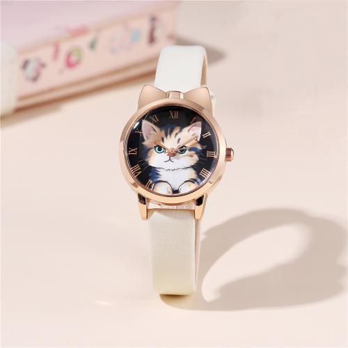 Μόδα Παιδιά ρολόι, Πλαστική ύλη, με Ποτήρι & 304 από ανοξείδωτο χάλυβα, επιχρυσωμένο, κοσμήματα μόδας & για τα παιδιά, περισσότερα χρώματα για την επιλογή, Sold Με PC