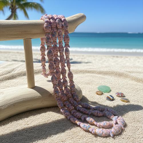 Syntetisk Turkos Bead, Fisk, DIY, fler färger för val, 3.30x15.80mm, Såld Per 38 cm Strand