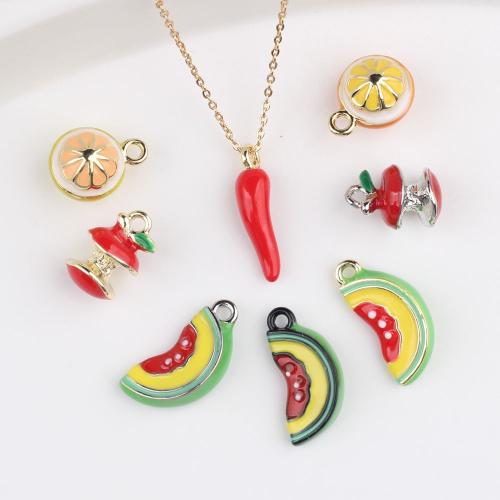 Zinc Alloy Enamel Pendants Fruit plated DIY Sold By Bag