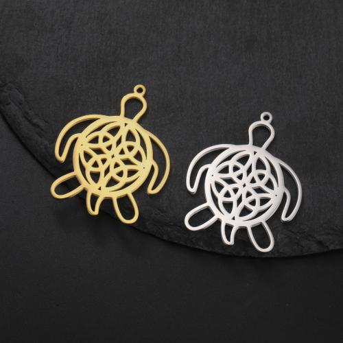 Stainless Steel Animal Pendants 304 Stainless Steel Turtle gold color plated DIY & hollow Sold By Bag