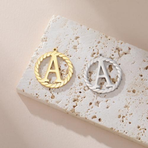 Rostfritt stål Häng Brev, 304 rostfritt stål, Letter A, plated, DIY & ihålig, fler färger för val, 21.10x21.10mm, 100Strands/Bag, Säljs av Bag