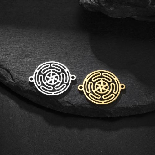 Nerezová ocel Connector, 304 Stainless Steel, Kolo, DIY & dutý, více barev na výběr, 22.50x18mm, 10PC/Bag, Prodáno By Bag