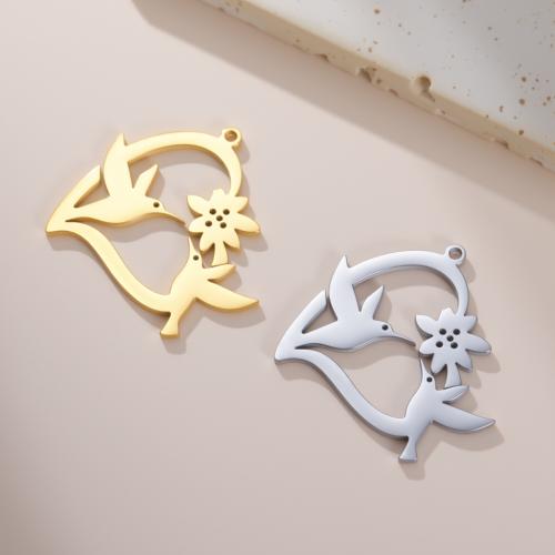 Stainless Steel Animal Pendants 304 Stainless Steel Heart plated DIY & hollow Sold By Bag