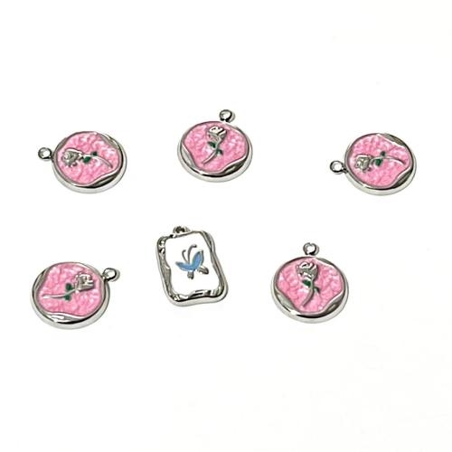 Nerezová ocel Šperky Přívěsky, 304 Stainless Steel, barva pozlacený, DIY & smalt, více barev na výběr, Prodáno By PC