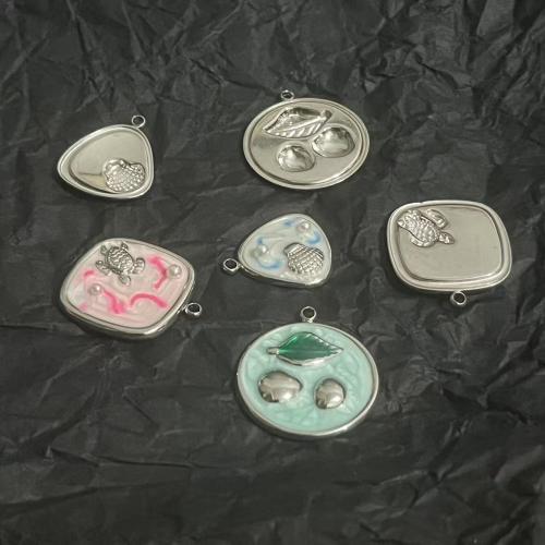 Nerezová ocel Šperky Přívěsky, 304 Stainless Steel, barva pozlacený, DIY & smalt, více barev na výběr, 3PC/Bag, Prodáno By Bag