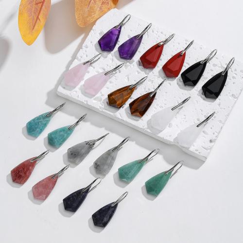 Jalokivi korvakorut, kanssa 304 Stainless Steel, muoti korut & eri materiaaleja valinta & naiselle, Myymät Pair