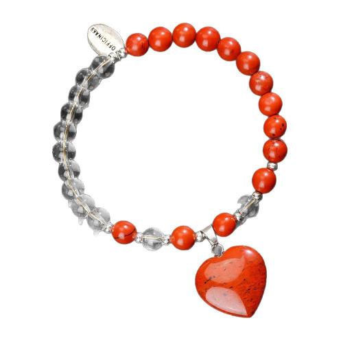 Bracelets de pierres précieuses, quartz clair, avec oeil de tigre & Jaspe rouge, fait à la main, bijoux de mode & différents matériaux pour le choix & unisexe, Vendu par PC