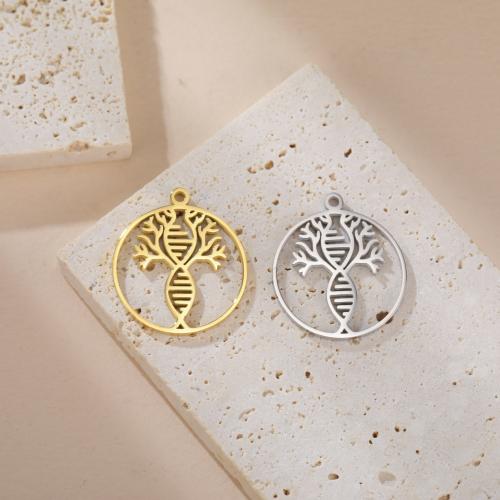 Stainless Steel Pendants 304 Stainless Steel Tree plated DIY & hollow Sold By Bag