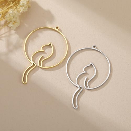 Stainless Steel Pendants 304 Stainless Steel Cat plated DIY & hollow Sold By Bag