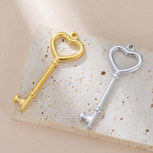 Stainless Steel Pendants 304 Stainless Steel Key plated DIY Sold By Bag