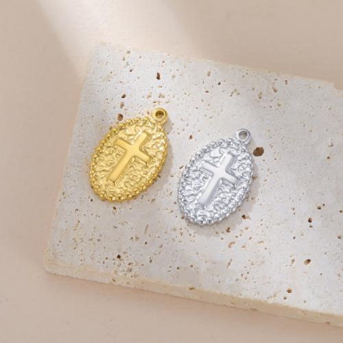 Rostfritt stål Cross Hängen, 304 rostfritt stål, plated, DIY, fler färger för val, 14x23mm, 10PC/Bag, Säljs av Bag