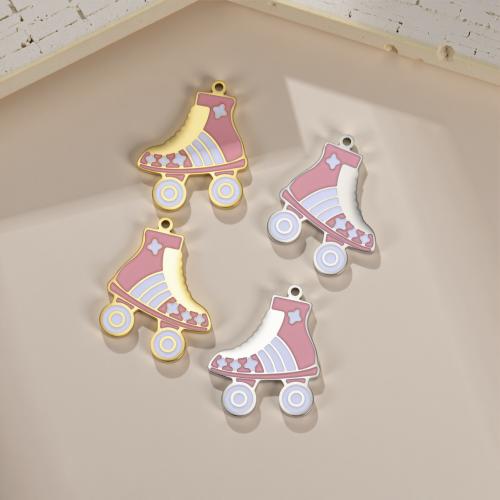 Stainless Steel Pendants 304 Stainless Steel Shoes plated DIY & enamel Sold By Bag