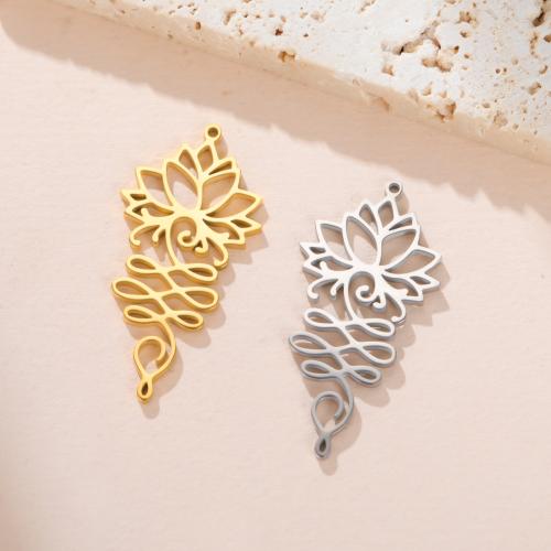 Stainless Steel Flower Pendant 304 Stainless Steel plated DIY Sold By Bag