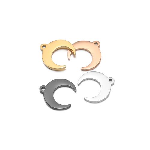 Nerezová ocel Šperky Přívěsky, 304 Stainless Steel, Měsíc, DIY, více barev na výběr, 100PC/Bag, Prodáno By Bag