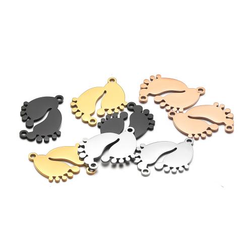 Connecteurs en acier inoxydable, Acier inoxydable 304, empreinte de pas, Placage, DIY, plus de couleurs à choisir, 10PC/sac, Vendu par sac