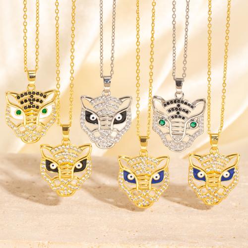 Cubic Zircon Micro Pave Mässing Halsband, plated, micro bana cubic zirconia & för kvinna & emalj, Säljs av PC