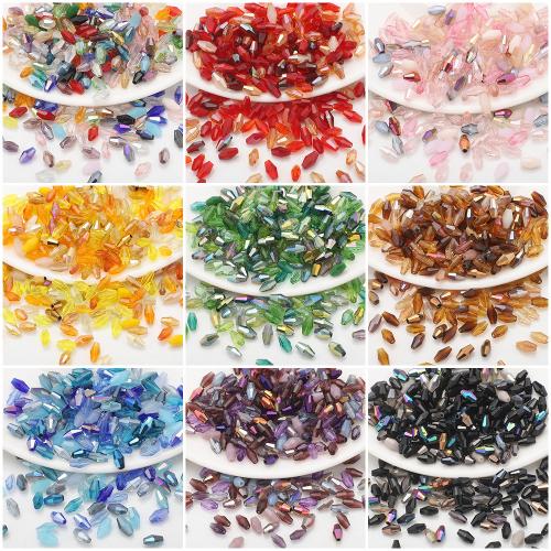 Perles en verre de mode, Placage de couleur d'or, DIY, plus de couleurs à choisir, 3x6mm, 300PC/sac, Vendu par sac