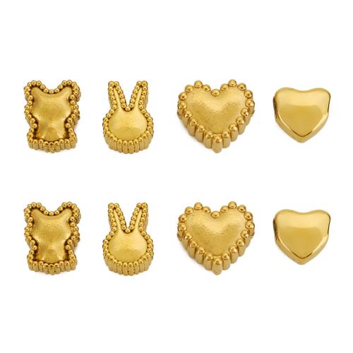 Rostfritt stål pärlor, 304 rostfritt stål, guldfärg pläterade, DIY, fler färger för val, 10PC/Bag, Säljs av Bag