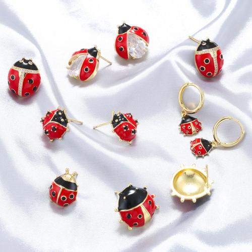 Cilindrata Zircone Orecchini in ottone micro pavimenta, placcato, gioielli di moda & Micro spianare cubic zirconia & smalto, nessuno, assenza di nichel,piombo&cadmio, Venduto da coppia