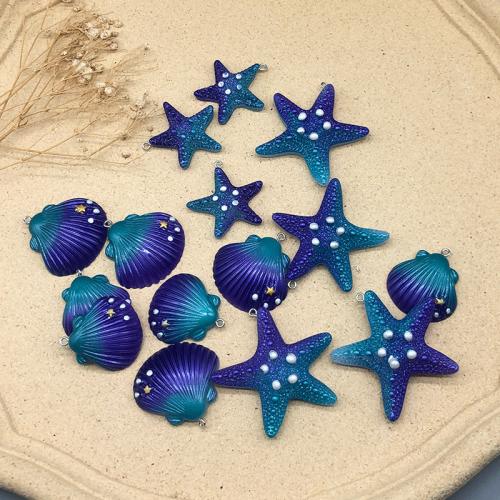 Pryskyřice s přívěskem, s Plastové Pearl, barva pozlacený, DIY, více barev na výběr, 40x30x10mm, 50PC/Bag, Prodáno By Bag