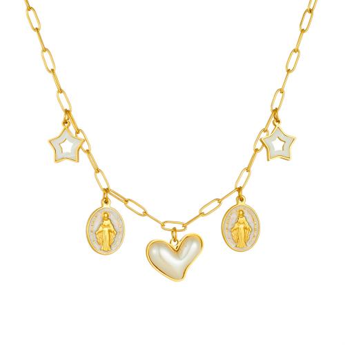 Stainless Steel smycken halsband, 304 rostfritt stål, med Akryl, guldfärg pläterade, mode smycken & för kvinna & emalj, Säljs av PC