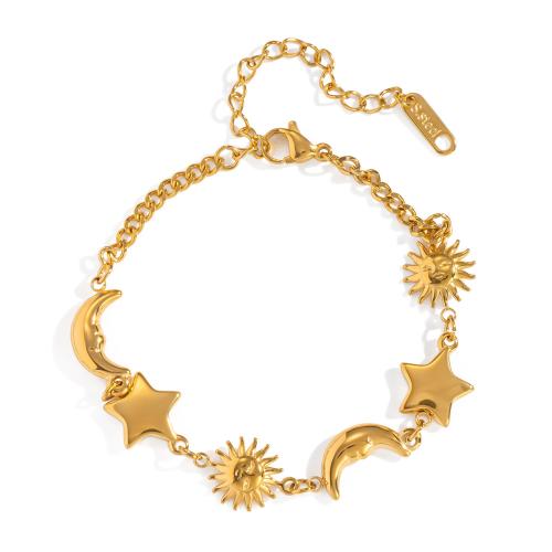 Bracciale gioielli in acciaio inossidabile, 304 acciaio inox, placcato, gioielli di moda & per la donna, dorato, Venduto da PC