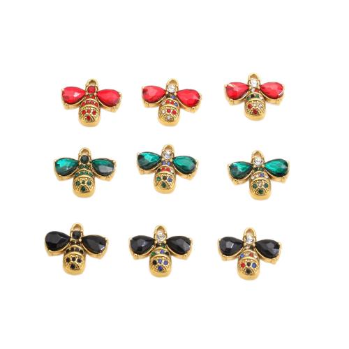 Stainless Steel Animal Pendants 304 Stainless Steel Bee plated DIY & with rhinestone Sold By Bag