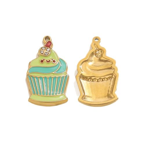 Rostfritt stål Smycken Hängen, 304 rostfritt stål, Glass, plated, DIY & emalj, fler färger för val, 12x17mm, 3PC/Bag, Säljs av Bag