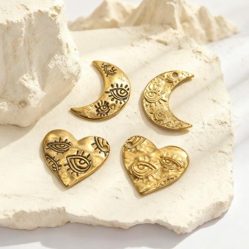 الفولاذ المقاوم للصدأ قلادة, 304 الفولاذ المقاوم للصدأ, مطلي, ديي, ذهبي, 3أجهزة الكمبيوتر/حقيبة, تباع بواسطة حقيبة